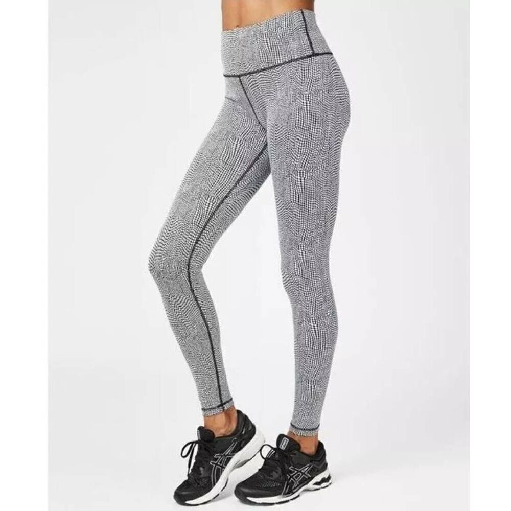 Sweaty Betty Black White Croc Jacquard Leggings Large